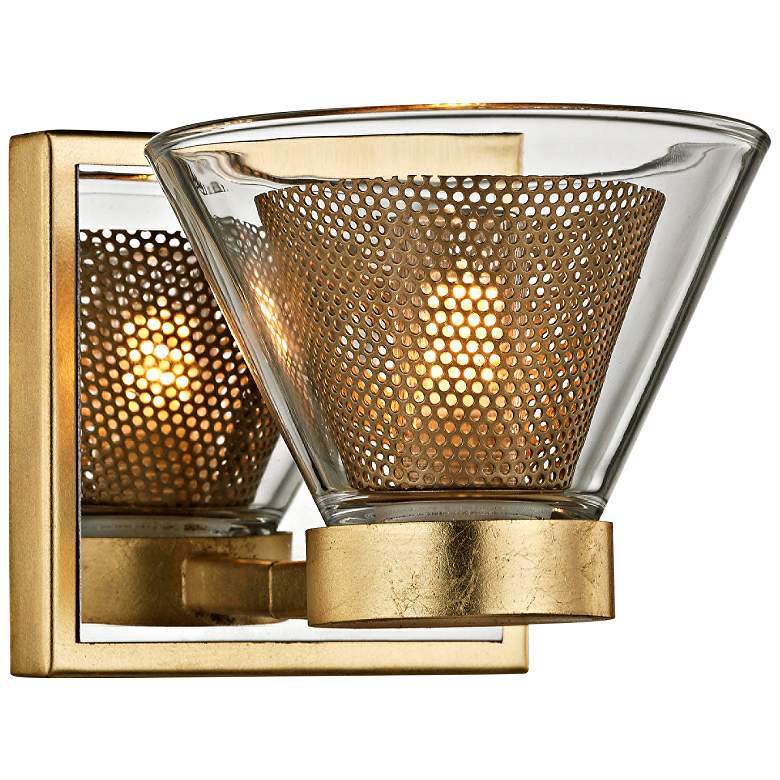 Image 1 Wink 4 1/2"H Gold Leaf and Polished Chrome LED Wall Sconce