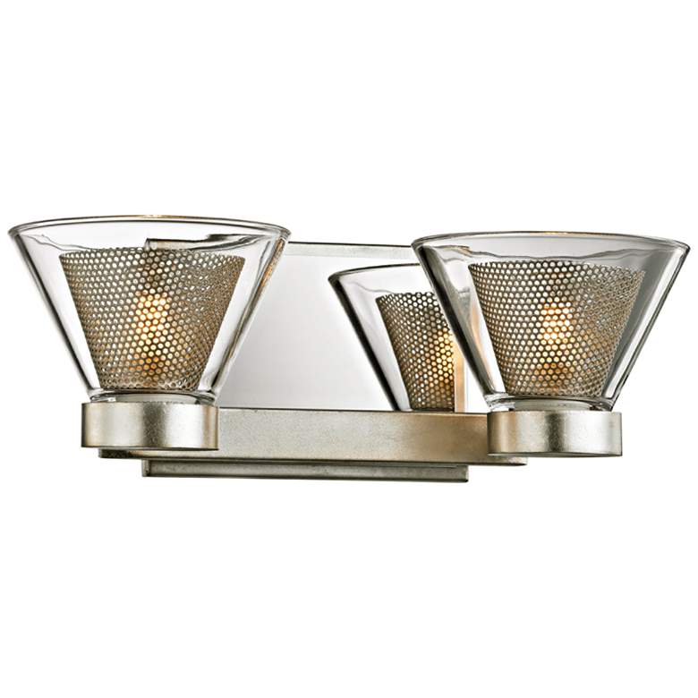 Image 1 Wink 4 1/2"H Silver Leaf and Chrome 2-Light LED Wall Sconce