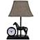 Winning Time 14 1/2" High Horse Table Lamp with Clock