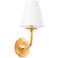 Winnipeg 14 3/4" High Vintage Gold Leaf Wall Sconce