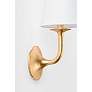 5_Winnipeg 14 3/4" High Vintage Gold Leaf Wall Sconce more views