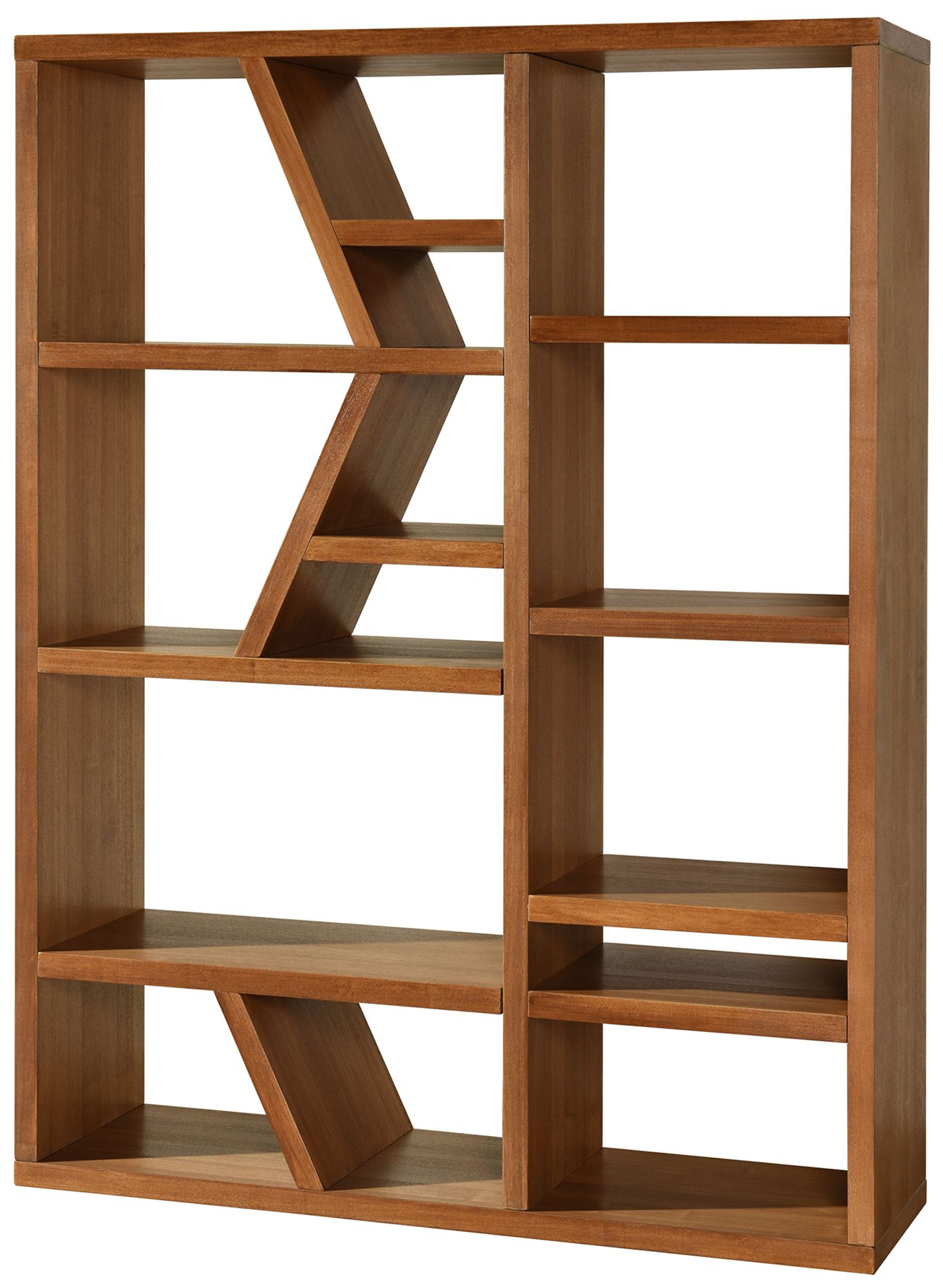 Image 2 Winnona 54 x 72 Amber Woodgrain Bookshelf