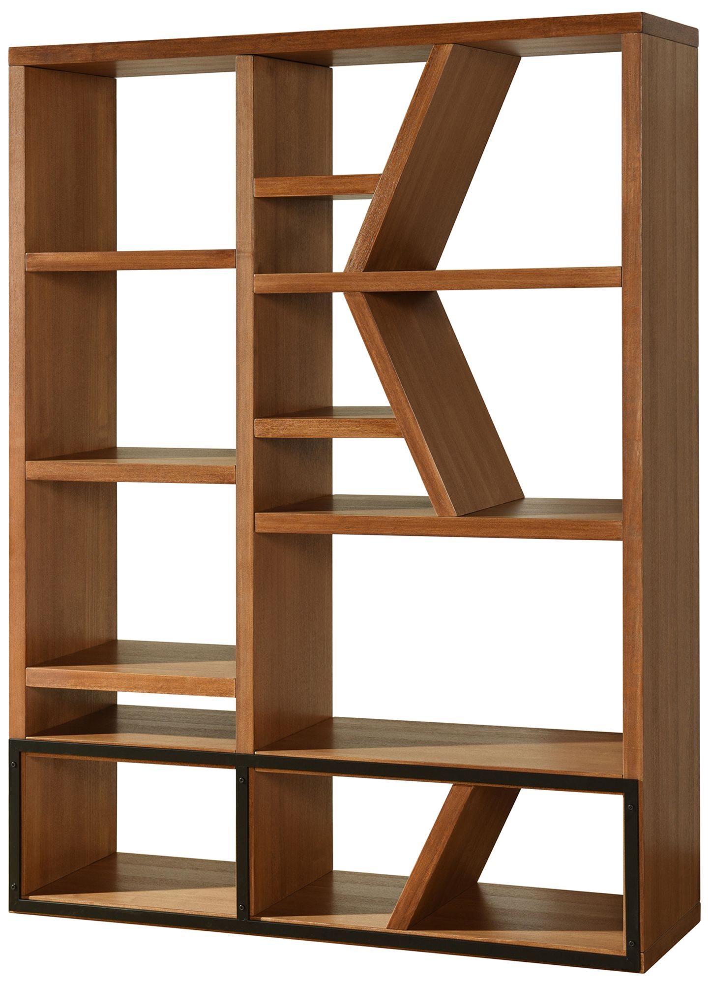 Image 3 Winnona 54 x 72 Amber Woodgrain Bookshelf more views
