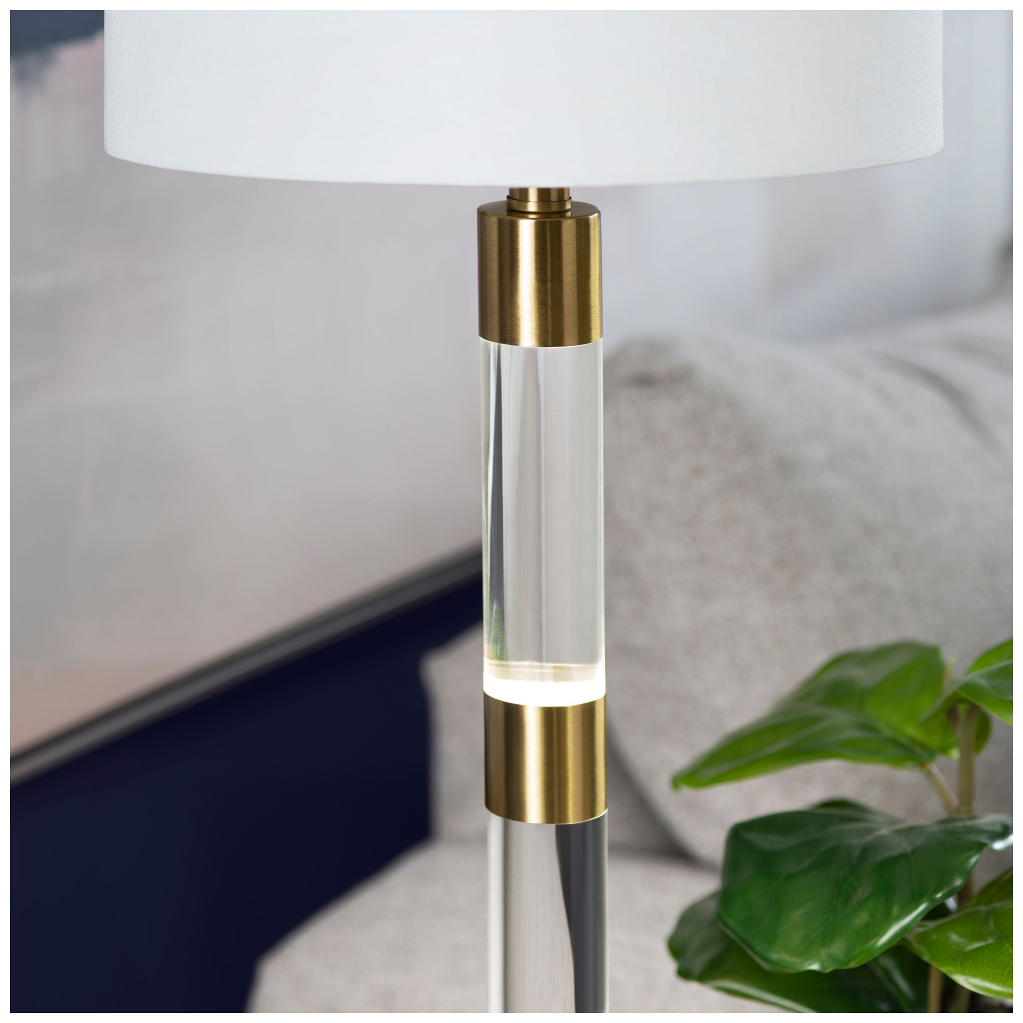 Image 4 Winslet Gold and Clear Acrylic Table Lamp with Nightlight more views