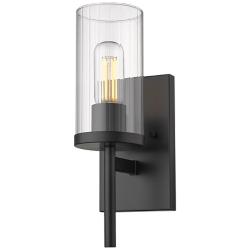 Winslett 13 1/2" High Matte Black Metal Wall Sconce