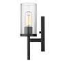2_Winslett 13 1/2" High Matte Black Metal Wall Sconce more views