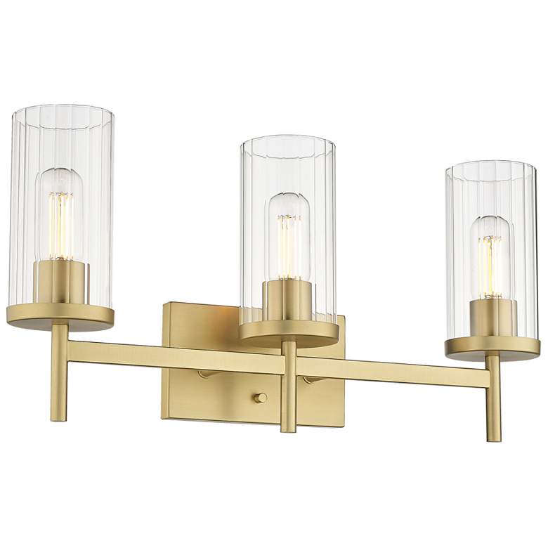 Image 1 Winslett 23 1/8 inch Vanity Light in Brushed Champagne Bronze with Clear G