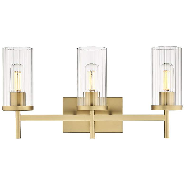 Image 2 Winslett 23 1/4" Wide Champagne Bronze 3-Light Bath Light more views