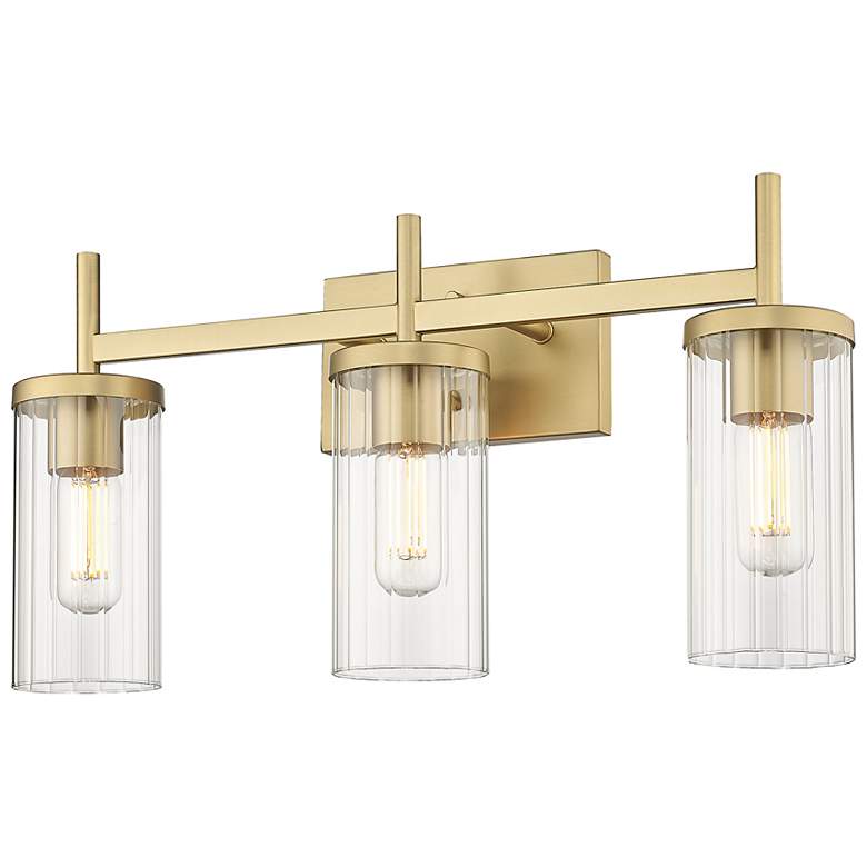 Image 3 Winslett 23 1/4" Wide Champagne Bronze 3-Light Bath Light more views