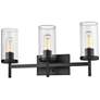 1_Winslett 23 1/4" Wide Matte Black 3-Light Vanity Bath Light