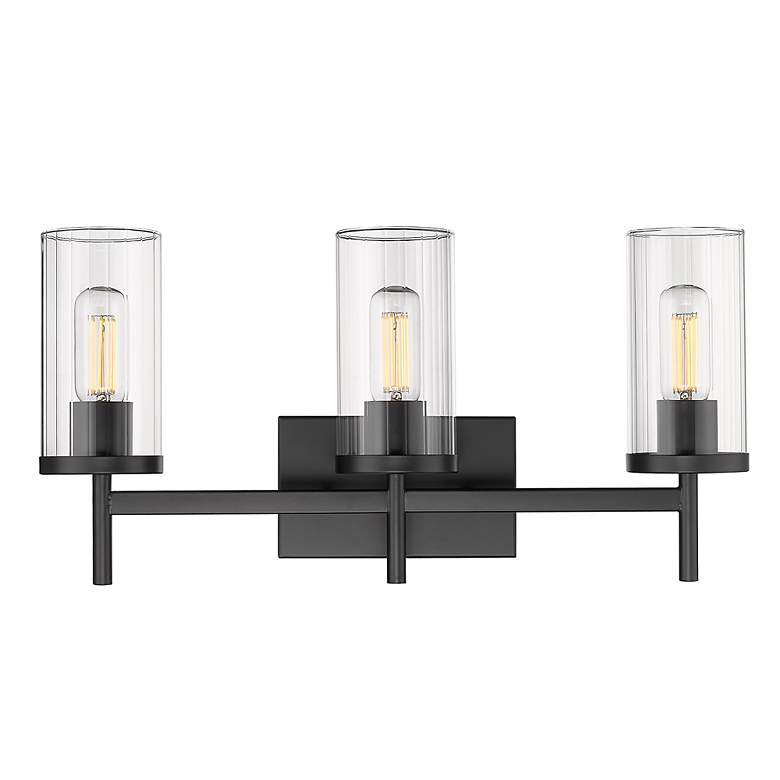 Image 2 Winslett 23 1/4" Wide Matte Black 3-Light Vanity Bath Light more views