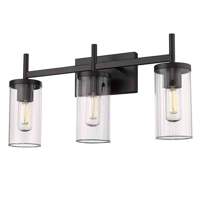 Image 3 Winslett 23 1/4" Wide Matte Black 3-Light Vanity Bath Light more views