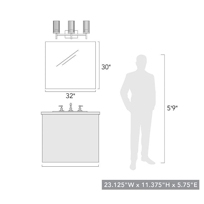 Image 4 Winslett 23 1/4" Wide Matte Black 3-Light Vanity Bath Light more views