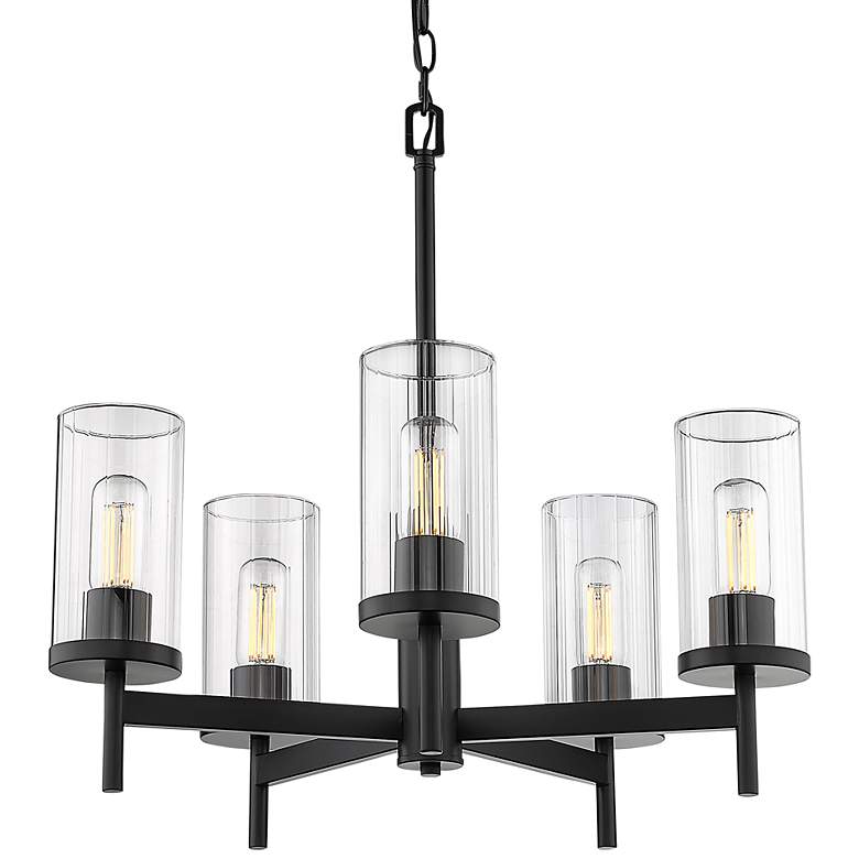 Image 3 Winslett 23 3/4" Wide Matte Black 5-Light Chandelier