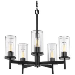 Winslett 23 3/4" Wide Matte Black 5-Light Chandelier
