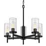 5_Winslett 23 3/4" Wide Matte Black 5-Light Chandelier more views