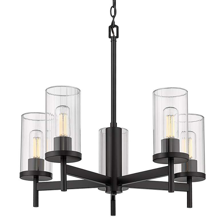 Image 6 Winslett 23 3/4" Wide Matte Black 5-Light Chandelier more views