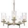 Winslett 23 3/4" Wide White Gold 5-Light Chandelier With Ribbed Clear 