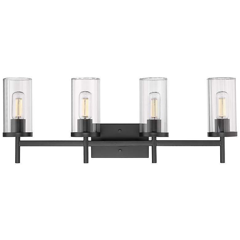 Image 3 Winslett 31 3/4" Wide Matte Black 4-Light Bath Light more views