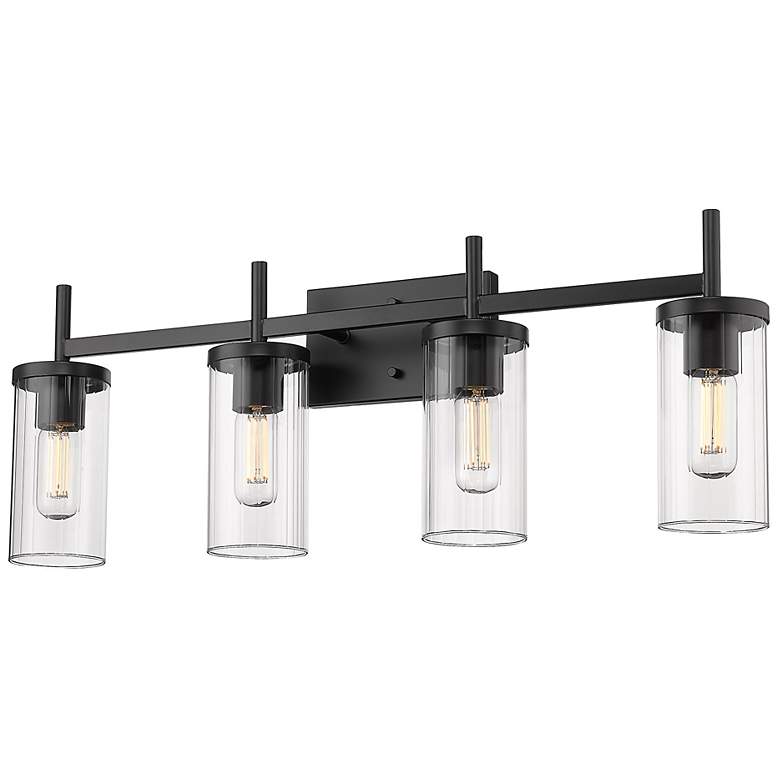Image 4 Winslett 31 3/4" Wide Matte Black 4-Light Bath Light more views