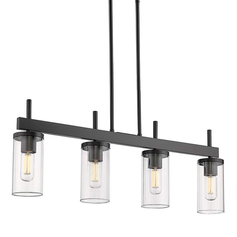 Image 3 Winslett 34 3/4" Wide Matte Black 4-Light Linear Pendant