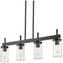 3_Winslett 34 3/4" Wide Matte Black 4-Light Linear Pendant