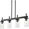 Winslett 34 3/4" Wide Matte Black 4-Light Linear Pendant