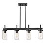 4_Winslett 34 3/4" Wide Matte Black 4-Light Linear Pendant more views