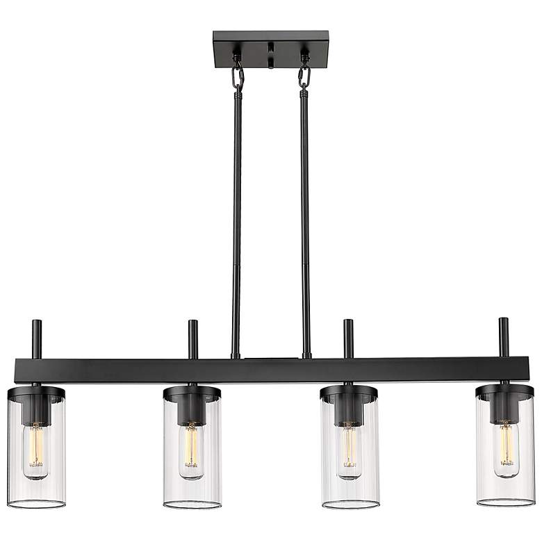 Image 5 Winslett 34 3/4" Wide Matte Black 4-Light Linear Pendant more views