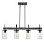 5_Winslett 34 3/4" Wide Matte Black 4-Light Linear Pendant more views