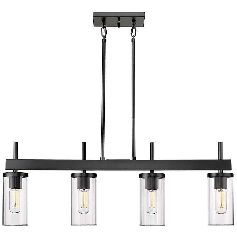 Image 6 Winslett 34 3/4" Wide Matte Black 4-Light Linear Pendant more views