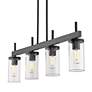 6_Winslett 34 3/4" Wide Matte Black 4-Light Linear Pendant more views