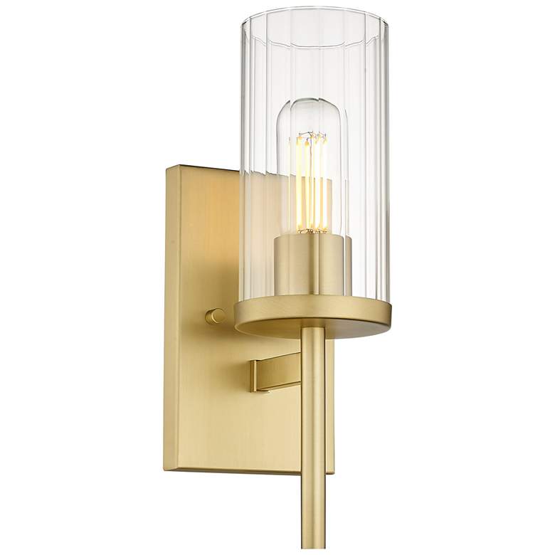 Image 1 Winslett 4 7/8" Wide Wall Sconce in Champagne Bronze with Clear Glass