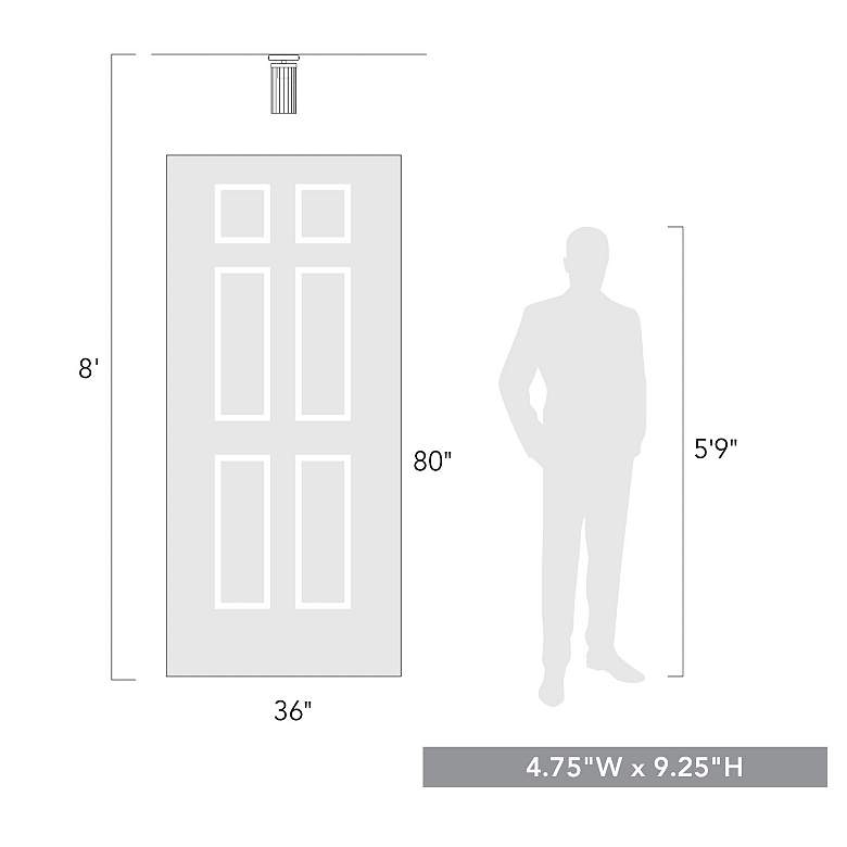Image 3 Winslett 4 3/4" Wide Matte Black 1-Light Semi-Flush With Ribbed Clear more views
