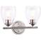 Winsley 10" High Brushed Nickel Metal 2-Light Wall Sconce