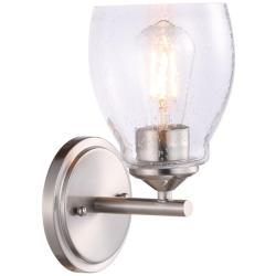 Winsley 10&quot; High Brushed Nickel Metal Wall Sconce