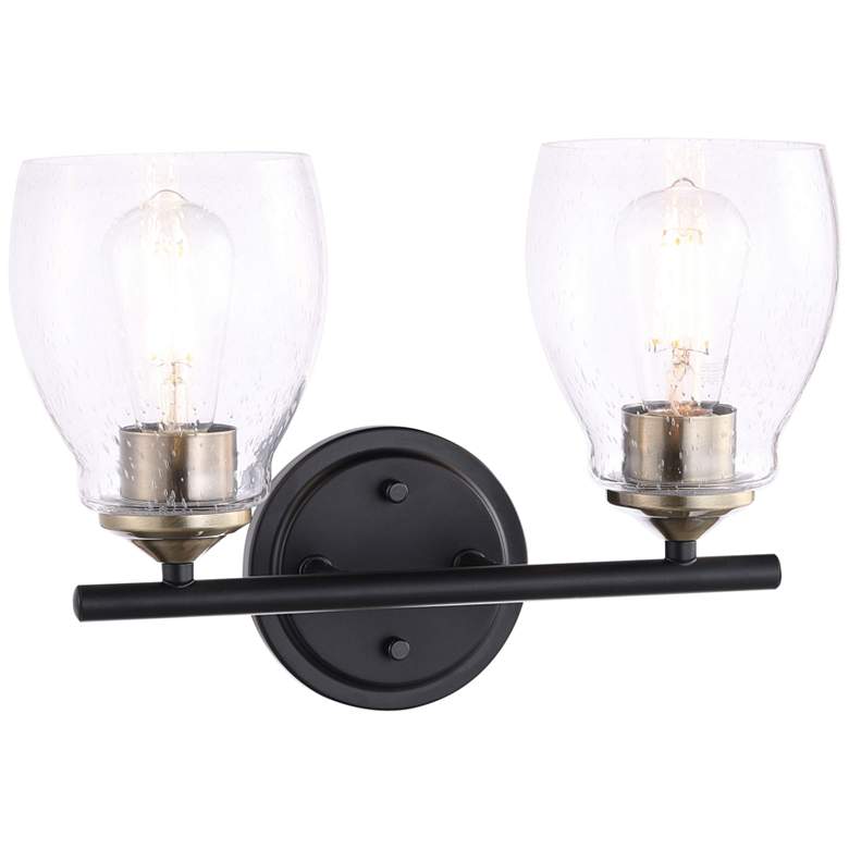 Image 2 Winsley 10 inch High Coal Stained Brass 2-Light Wall Sconce