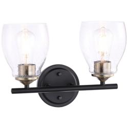 Winsley 10&quot; High Coal Stained Brass 2-Light Wall Sconce
