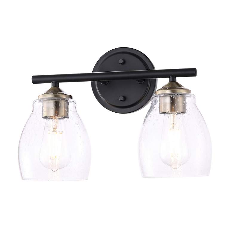 Image 3 Winsley 10" High Coal Stained Brass 2-Light Wall Sconce more views