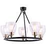 1_Winsley 24"W Coal Black and Stained Brass 5-Light Chandelier