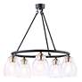 2_Winsley 24"W Coal Black and Stained Brass 5-Light Chandelier more views