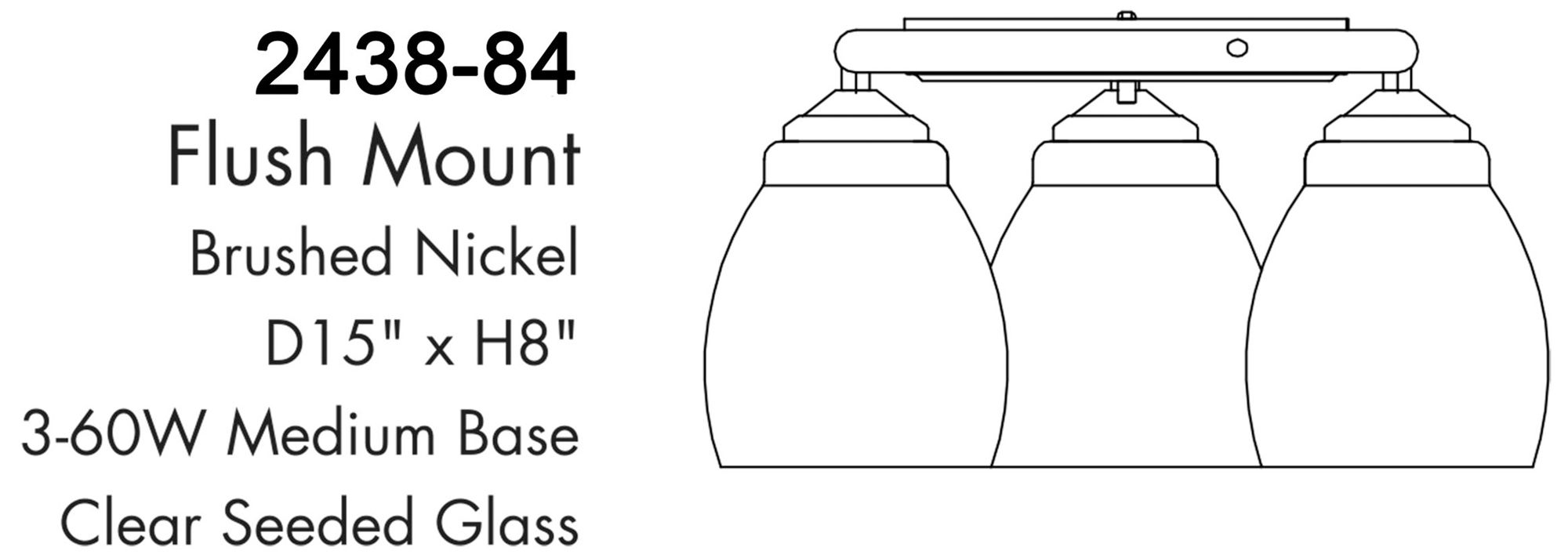 Image 4 WINSLEY - 3 LIGHT SEMI FLUSH more views