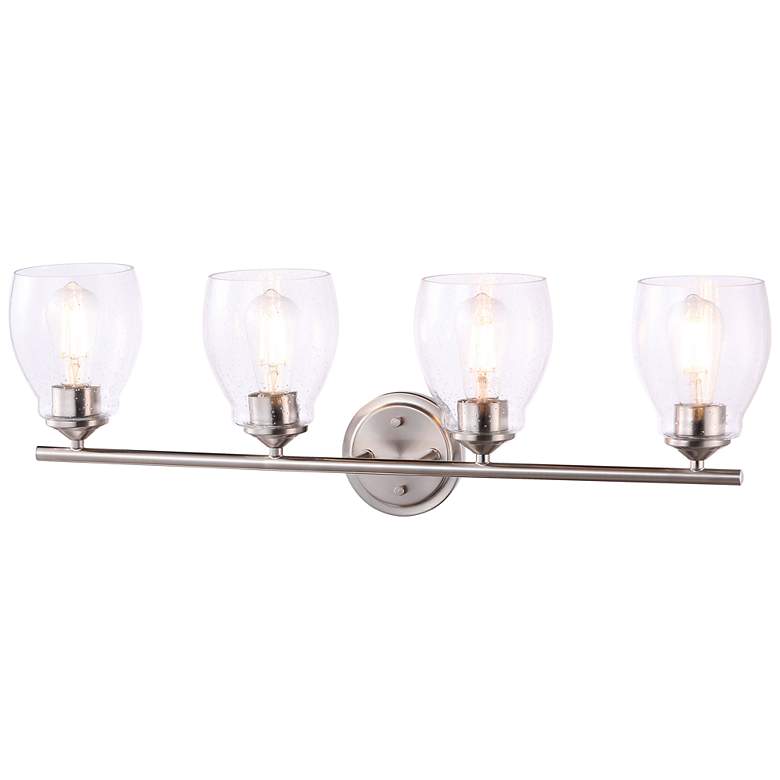 Image 2 Winsley 30 1/2 inch Wide Brushed Nickel 4-Light Bath Light