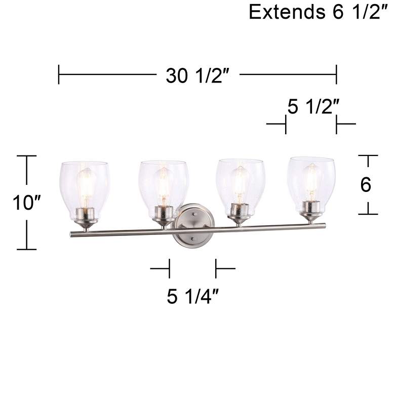 Image 5 Winsley 30 1/2 inch Wide Brushed Nickel 4-Light Bath Light more views