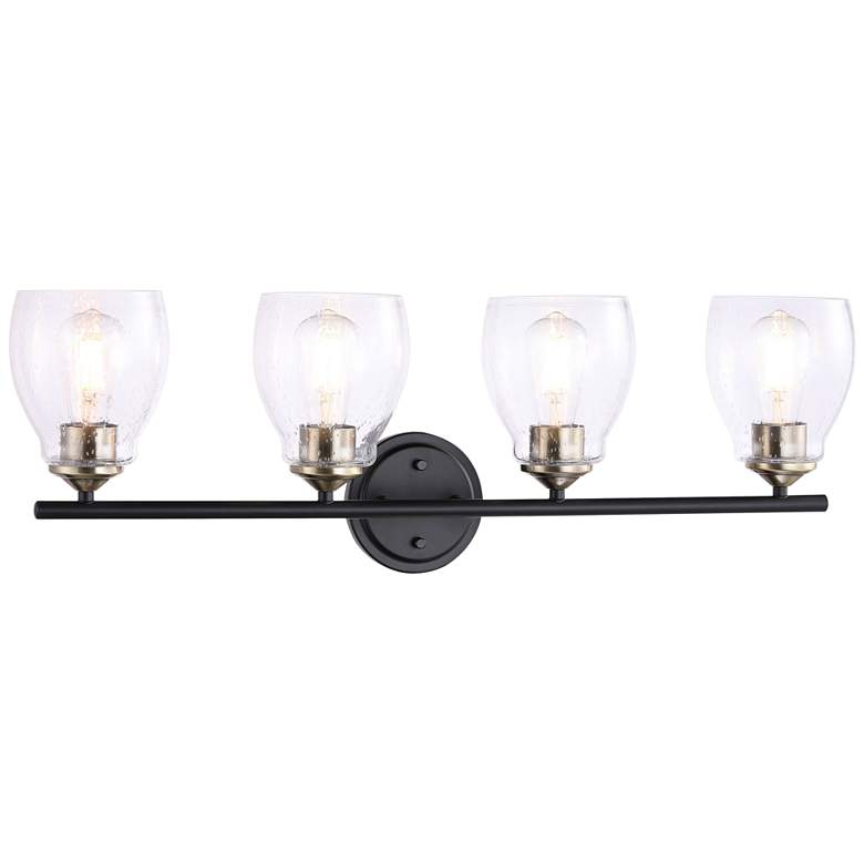 Image 1 Winsley 30 1/2" Wide Coal Stained Brass 4-Light Bath Light