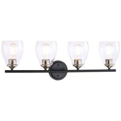 Winsley 30 1/2&quot; Wide Coal Stained Brass 4-Light Bath Light