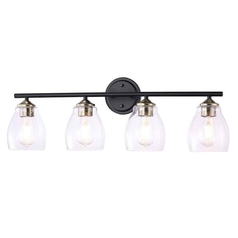 Image 2 Winsley 30 1/2" Wide Coal Stained Brass 4-Light Bath Light more views