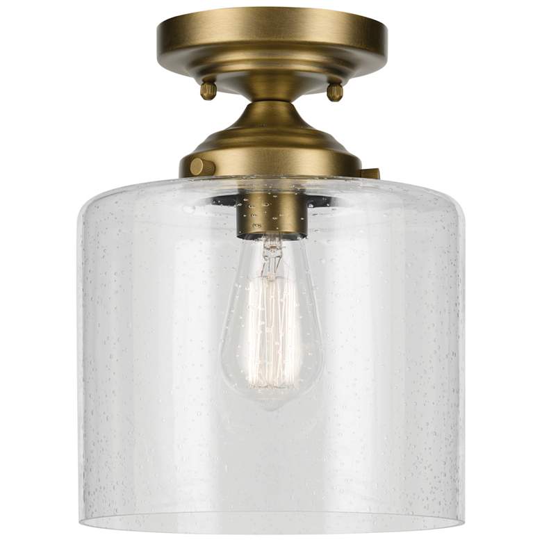 Image 1 Winslow 10.75 inch 1-Light Semi Flush in Natural Brass