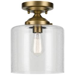 Winslow 10.75" 1-Light Semi Flush in Natural Brass