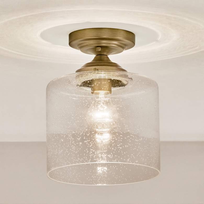 Image 1 Winslow 10.75" 1-Light Semi Flush in Natural Brass